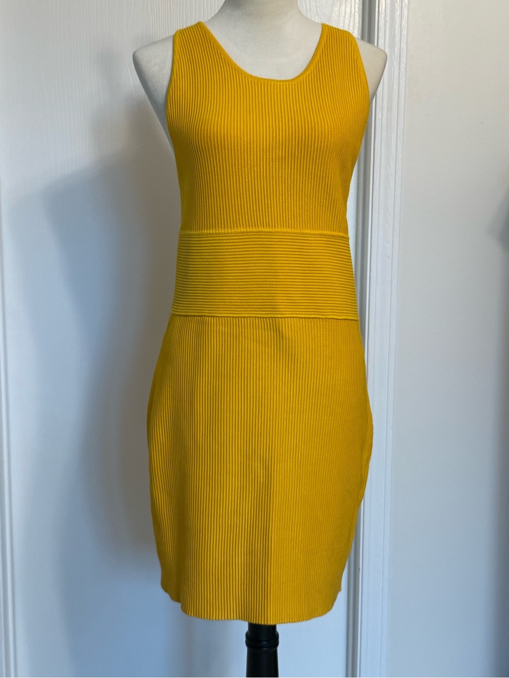 House of Harlow 1960 Yellow Ribbed Sleeveless Knit Dress, NWT - Picture 2 of 8